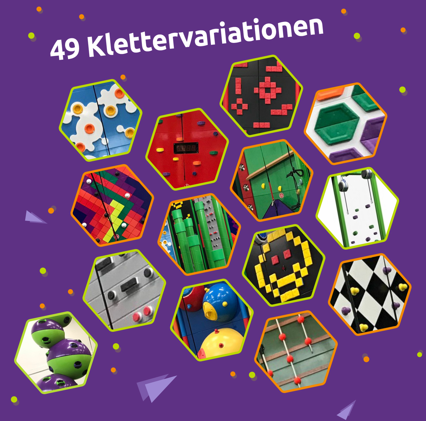 Kletterwand - 49 Klettervariationen